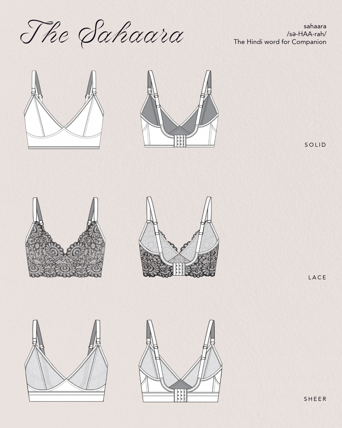 Sahaara Bra Sewing Pattern