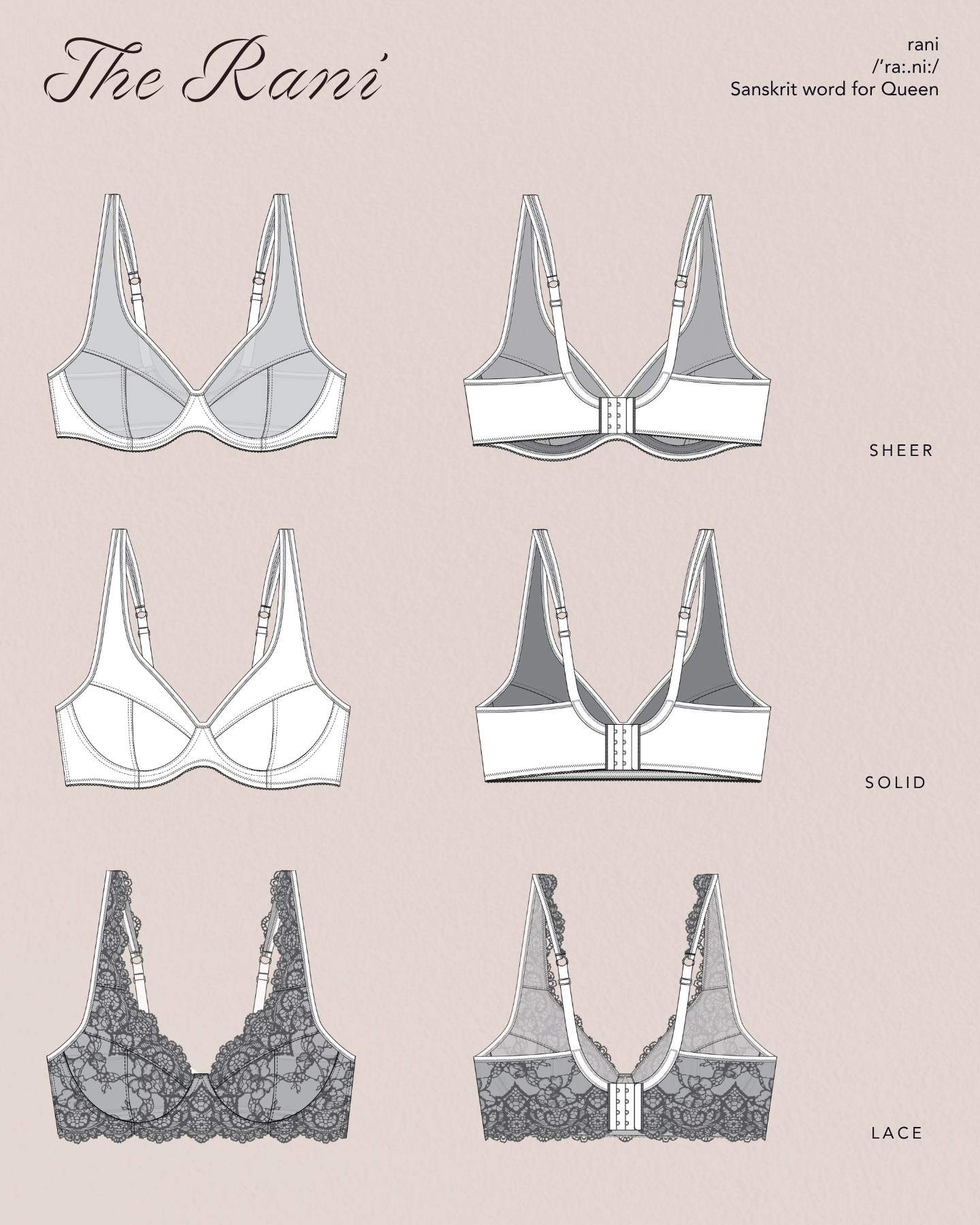 Rani Wired Bra: Sewing Pattern