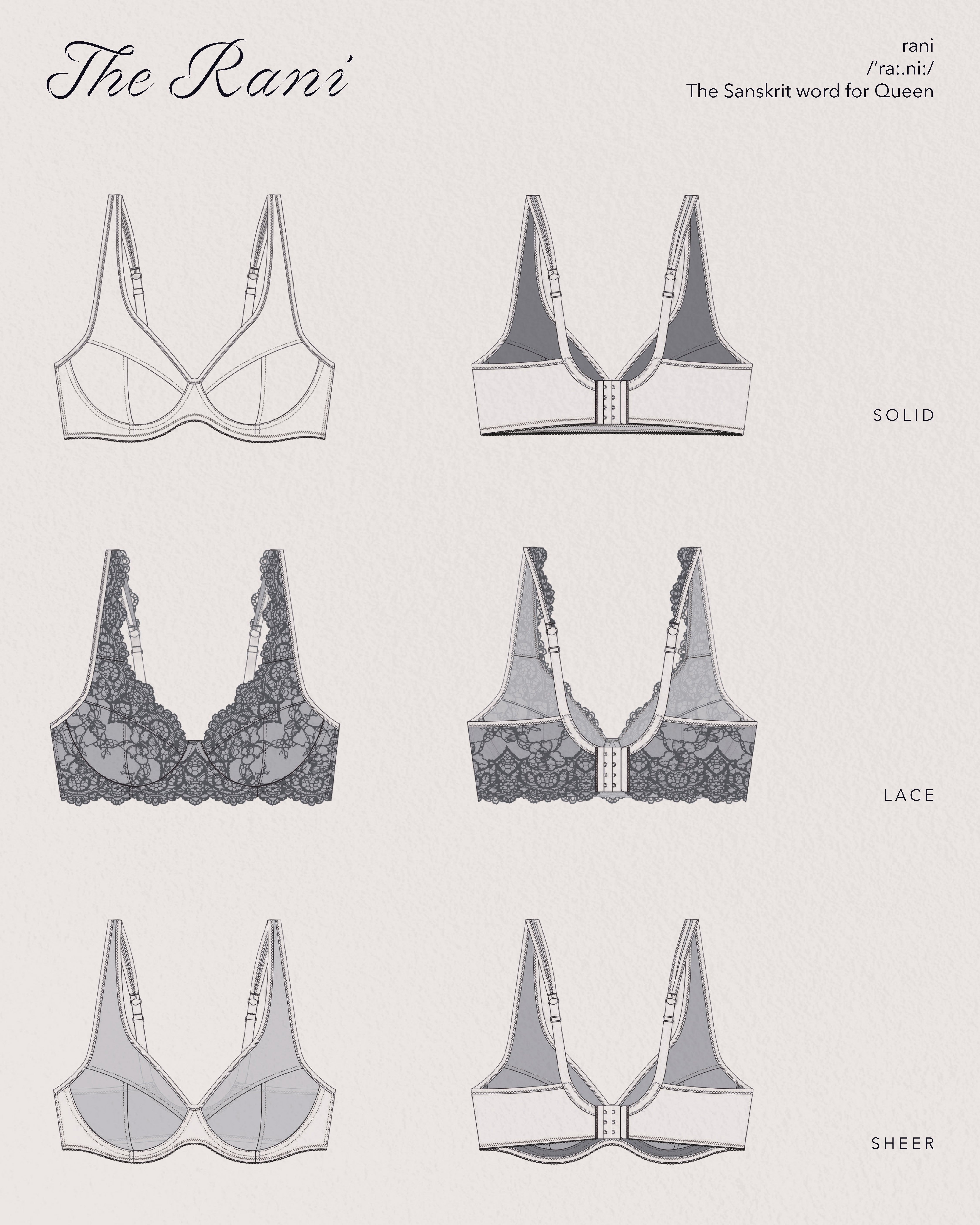 Rani Wired Bra: Sewing Pattern